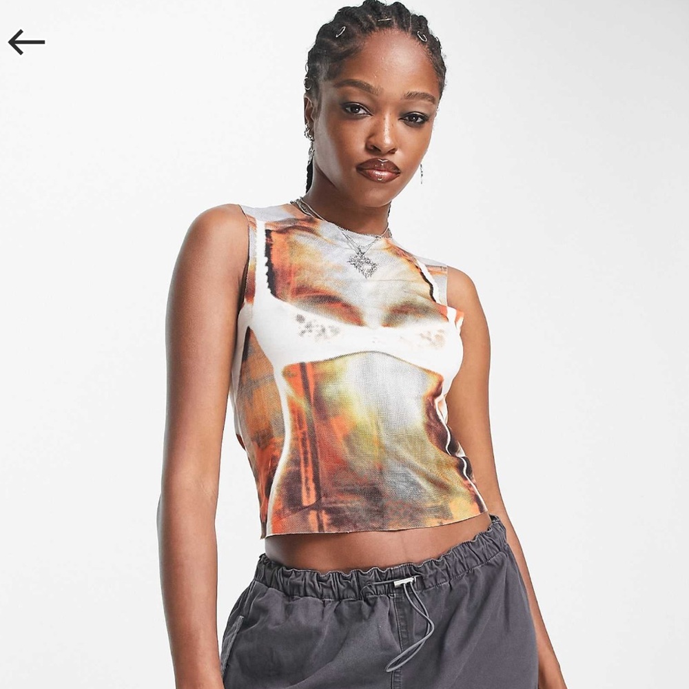 Jaded London body print crop tank top